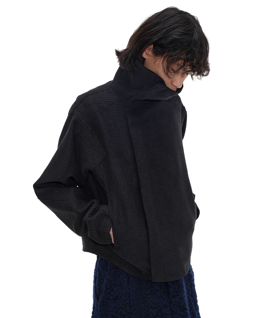 Asymmetric Zip Lapel Jacket koku0092
