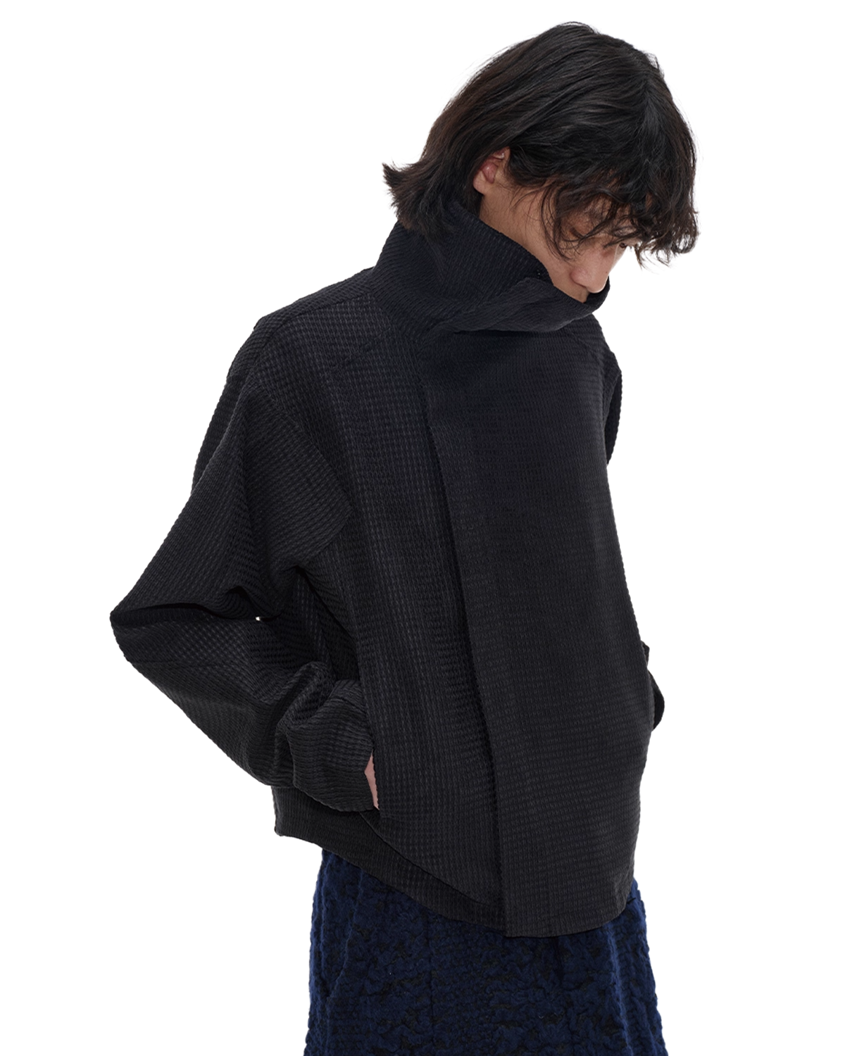 Asymmetric Zip Lapel Jacket koku0092