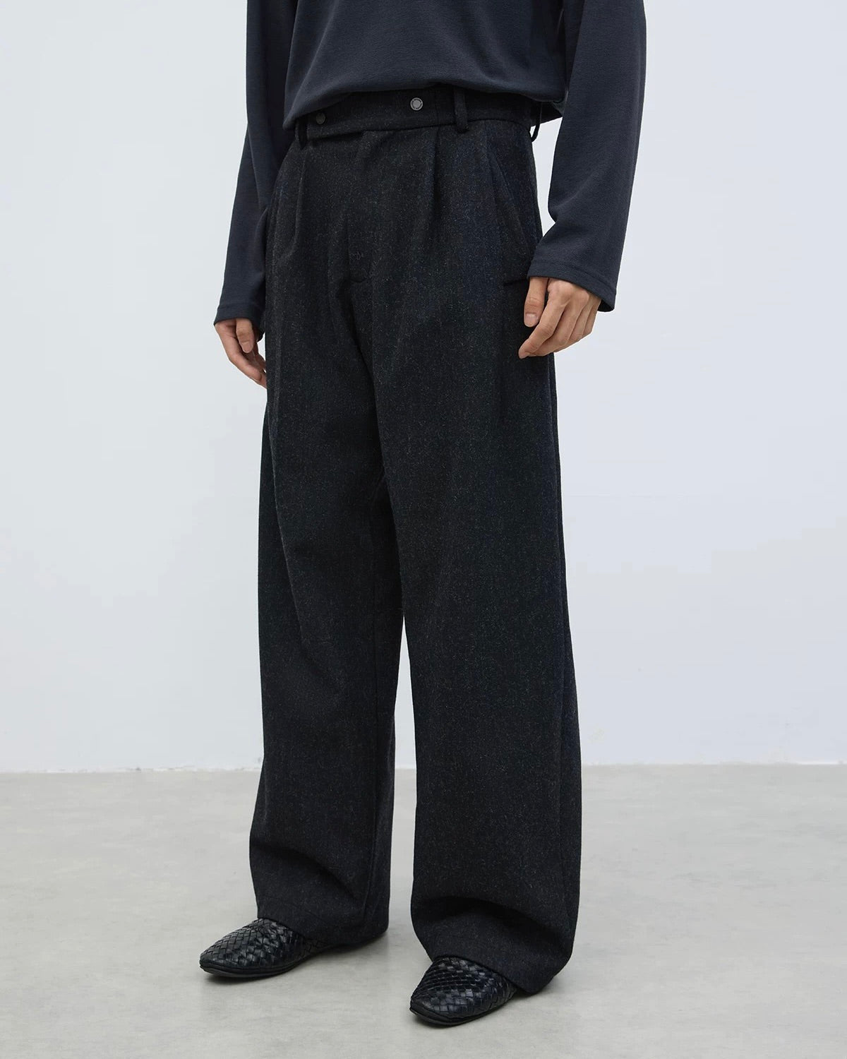 Yausye Wool Straight Pleated Pants koku0029