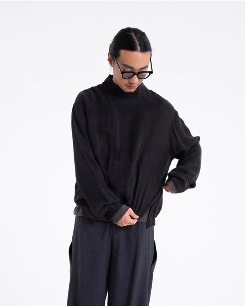 Structured Cupro Zip Blouson koku0031