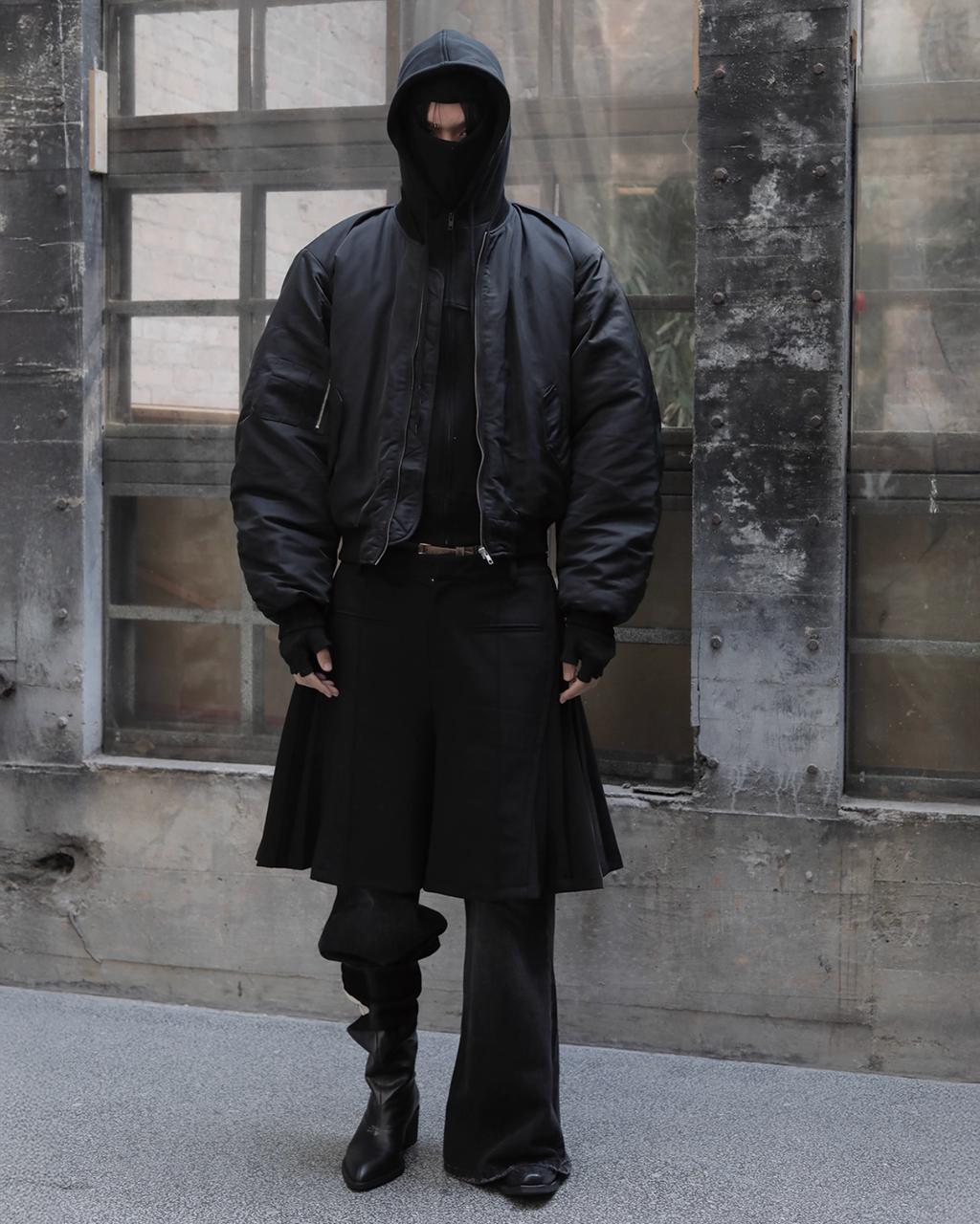 Shoulder Tucked Bomber Jacket koku0111